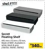 Builders Warehouse Shelfmate Secret Floating Shelf-445mm x 15mm x 70mm Each offer