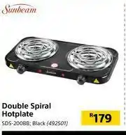 Builders Warehouse Sunbeam Double Spiral Hotplate SDS-200BB offer