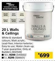 Builders Warehouse Fired Earth 20L Walls & Ceilings offer