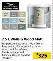 Builders Warehouse Fired Earth 2.5L Walls & Wood Matt offer