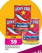 Game Lucky Star Pilchards In Tomato Or Chilli Sauce-For 3 x 400g offer