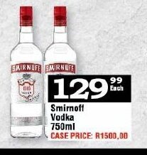 Oxford Freshmarket Smirnoff Vodka 750ml offer