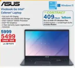 Incredible Connection ASUS Vivobook Go Intel Celeron Laptop offer