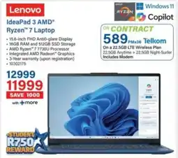 Incredible Connection Lenovo IdeaPad 3 AMD Ryzen 7 Laptop offer