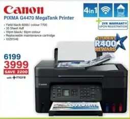 Incredible Connection Canon PIXMA G4470 MegaTank Printer offer