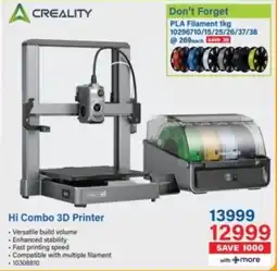 Incredible Connection Creality Hi Combo 3D Printer offer