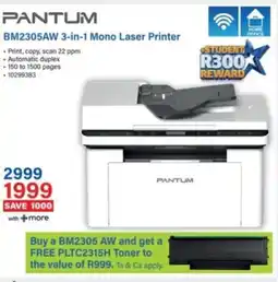 Incredible Connection Pantum BM2305AW 3-in-1 Mono Laser Printer offer