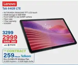 Incredible Connection Lenovo Tab 64GB LTE offer