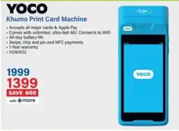 Incredible Connection Yoco Khumo Print Card Machine offer