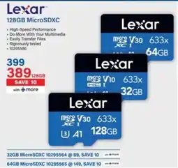 Incredible Connection Lexar 128GB MicroSDXC offer