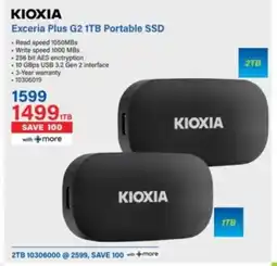 Incredible Connection Kioxia Exceria Plus G2 1TB Portable SSD offer
