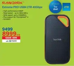 Incredible Connection SanDisk Extreme Pro USB4 2TB 40Gbps offer