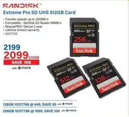 Incredible Connection SanDisk Extreme Pro SD UHS 512GB Card offer