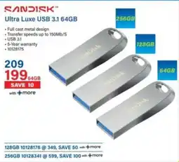 Incredible Connection SanDisk Ultra Luxe USB 3.1 64GB offer