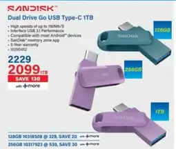 Incredible Connection SanDisk Dual Drive Go USB Type-C 1TB offer