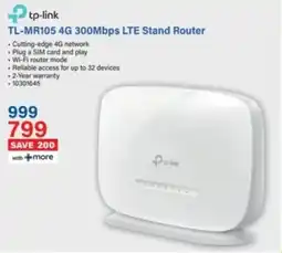 Incredible Connection Tp-link TL-MR105 4G 300Mbps LTE Stand Router offer