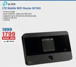 Incredible Connection Tp-link LTE Mobile WiFi Router M7350 offer