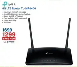 Incredible Connection Tp-link 4G LTE Router TL-MR6400 offer