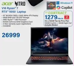 Incredible Connection Ace V16 Ryzen 7 RTX 5050 Laptop offer