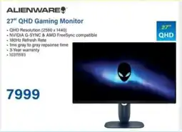 Incredible Connection Alienware 27" QHD Gaming Monitor offer