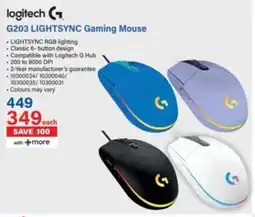 Incredible Connection Logitech G203 LIGHTSYNC Gaming Mouse offer