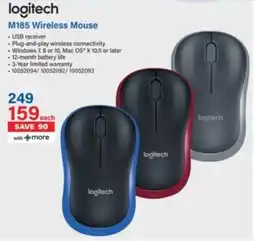 Incredible Connection Logitech M185 Wireless Mouse offer