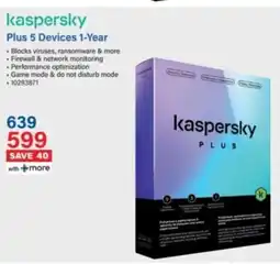 Incredible Connection Kaspersky Plus 5 Devices 1-Year offer