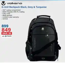 Incredible Connection Volkano G-Unit Backpack Black, Grey & Turquoise offer