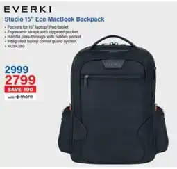 Incredible Connection Everki Studio 15" Eco MacBook Backpack offer
