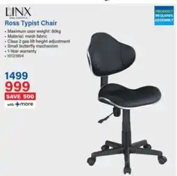 Incredible Connection Linx Ross Typist Chair offer