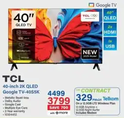 Incredible Connection TCL 40-inch 2K QLED Google TV-40S5K offer