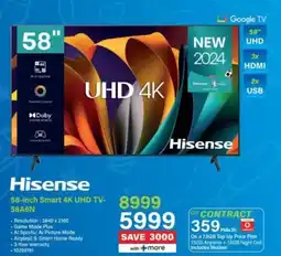 Incredible Connection Hisense 58-inch Smart 4K UHD TV-58A6N offer
