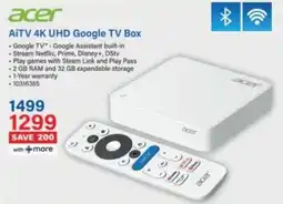 Incredible Connection Acer AiTV 4K UHD Google TV Box offer