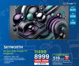 Incredible Connection Skyworth 65-inch QLED Google TV- 65Q6620G offer