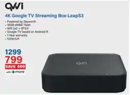 Incredible Connection QVWI 4K Google TV Streaming Box-LeapS3 offer
