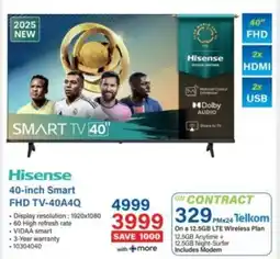 Incredible Connection Hisense 40-inch Smart FHD TV-40A4Q offer