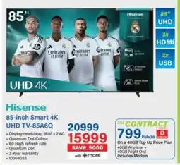 Incredible Connection Hisense 85-inch Smart 4K UHD TV-85A6Q offer