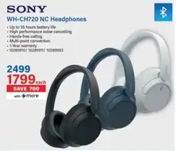 Incredible Connection Sony WH-CH720 NC Headphones offer