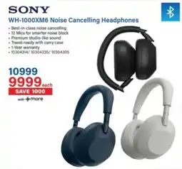 Incredible Connection Sony WH-1000XM6 Noise Cancelling Headphones offer
