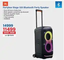 Incredible Connection JBL Partybox Stage 320 Bluetooth Party Speaker offer