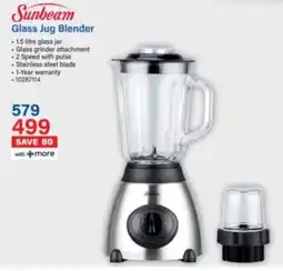 Incredible Connection Sunbeam Glass Jug Blender offer