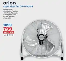 Incredible Connection Orion Floor fan OR-FF40-SS offer