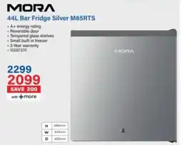 Incredible Connection MORA Bar Fridge Silver M65RTS offer