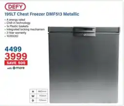 Incredible Connection Defy Chest Freezer DMF513 Metallic offer