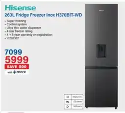 Incredible Connection Hisense Fridge Freezer Inox H370BIT-WD offer