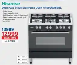 Incredible Connection Hisense Gas Stove Electronic Oven HFS90GA5EBL offer