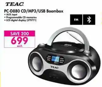 Makro Teac PC-D880 CD/MP3/USB Boombox offer