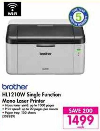 Makro Brother HL1210W Single Function Mono Laser Printer offer