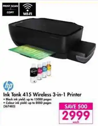 HP Ink Tank 415 Wireless 3-in-1 Printer