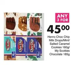 Save Hyper Henro Choc Chip Milk Drops/ Mint/ Salted Caramel Cookies/ My Scotties Chocolate offer